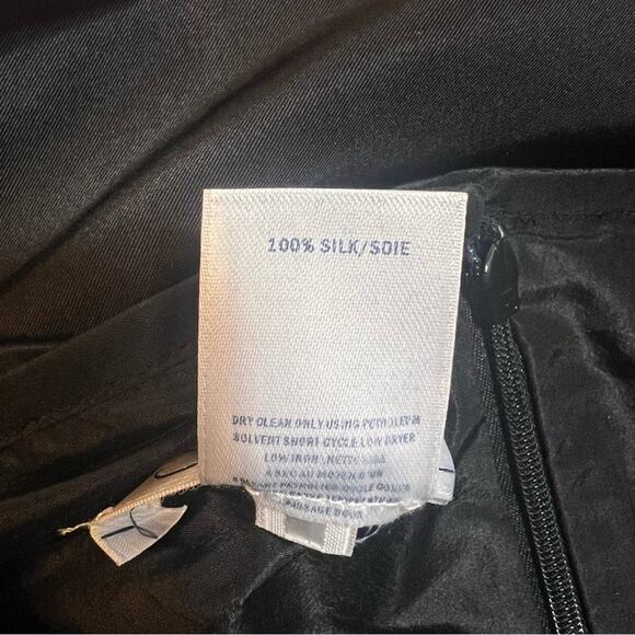 Oscar de la renta silk taffeta black structured gown with train Sz 12 - Picture 8 of 9